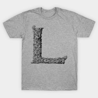 Vintage Initial Letter Lettering Alphabet L T-Shirt